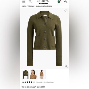 J. Crew Cotton Polo Cardigan Sweater